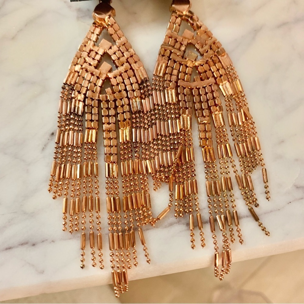 Copper Rhinestone Crystal Statement Earringsโ - Picture 4 of 5